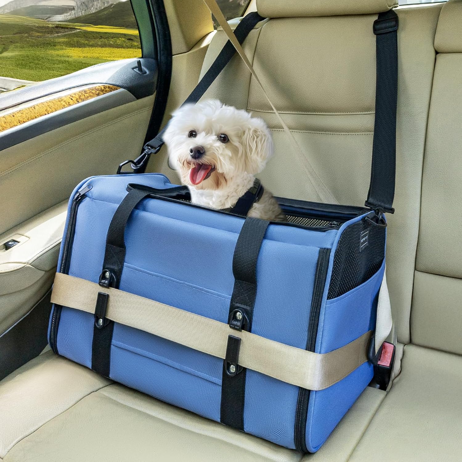 PETSFIT Medium Cat & Small Dog Carrier with Safety Features