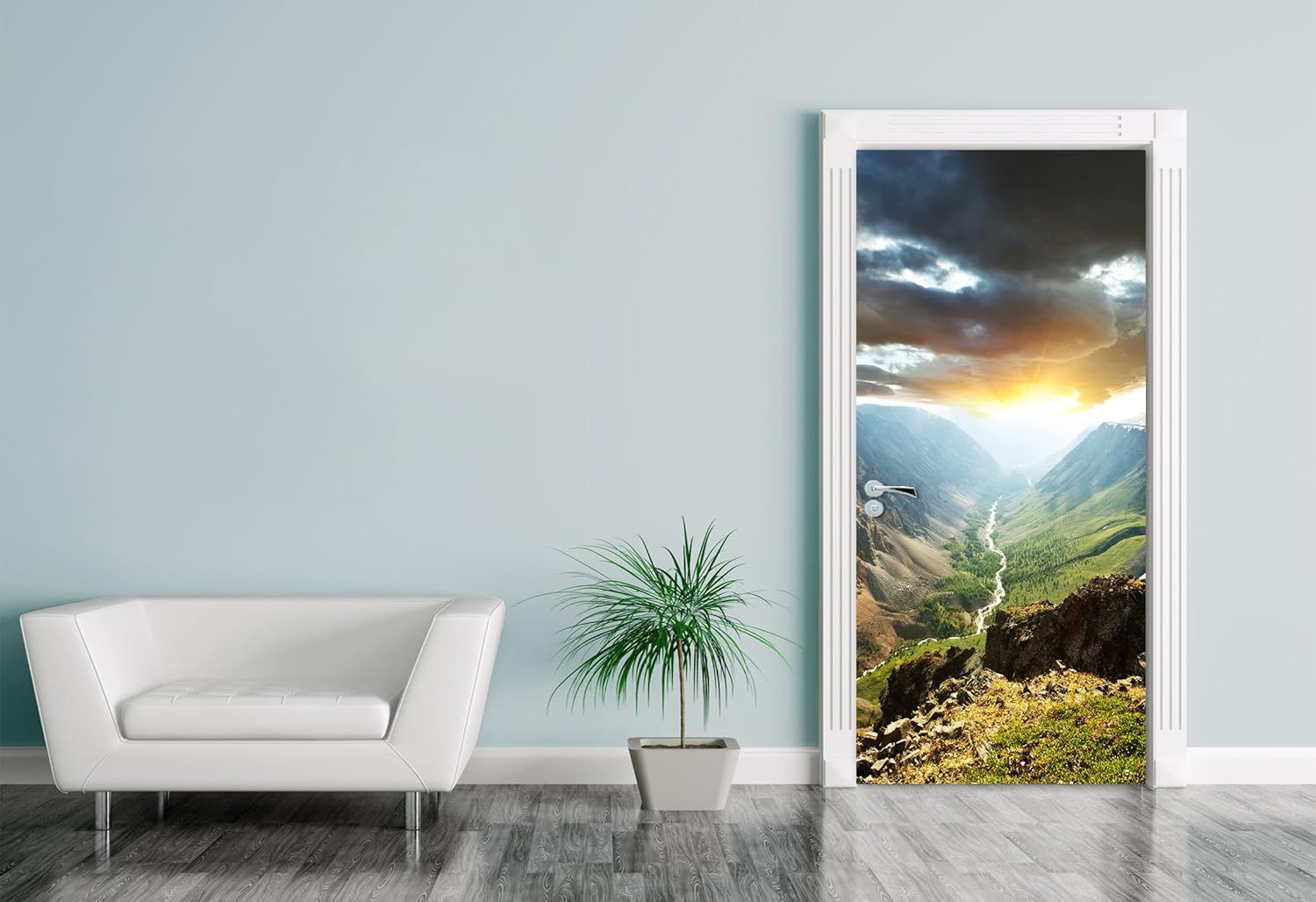 Bambuswald Türtapete - 90x200cm Japanische Natur Landschaft Aufkleber