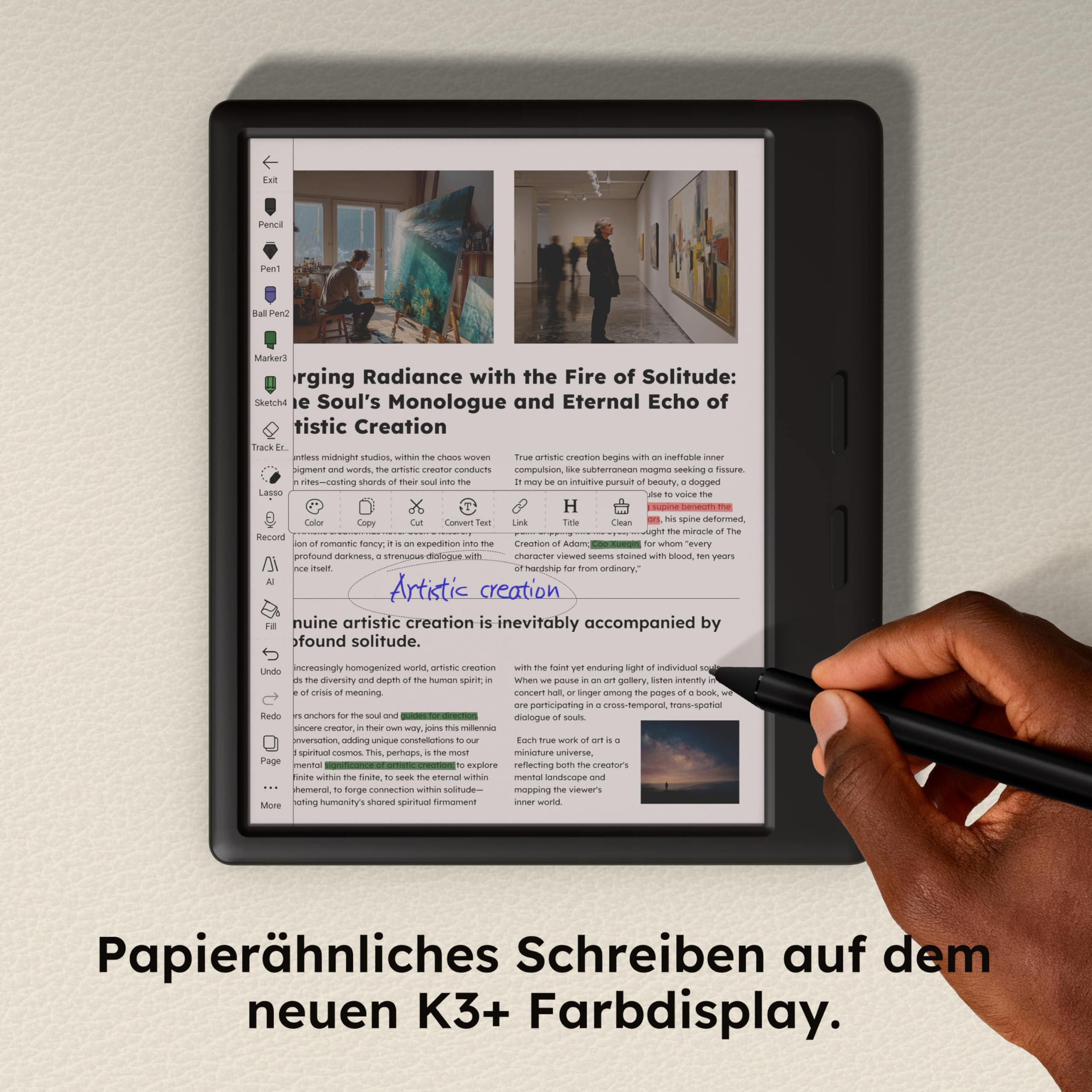 Ocean C 64GB+4GB 17,8 cm (7 Zoll) farbiger E-Ink-Papier-Tablet-eBook-Reader unterstützt Handschrift, mit langer Akkulaufzeit zum Lesen und Schreiben (ohne Musnap-Eingabestift)
