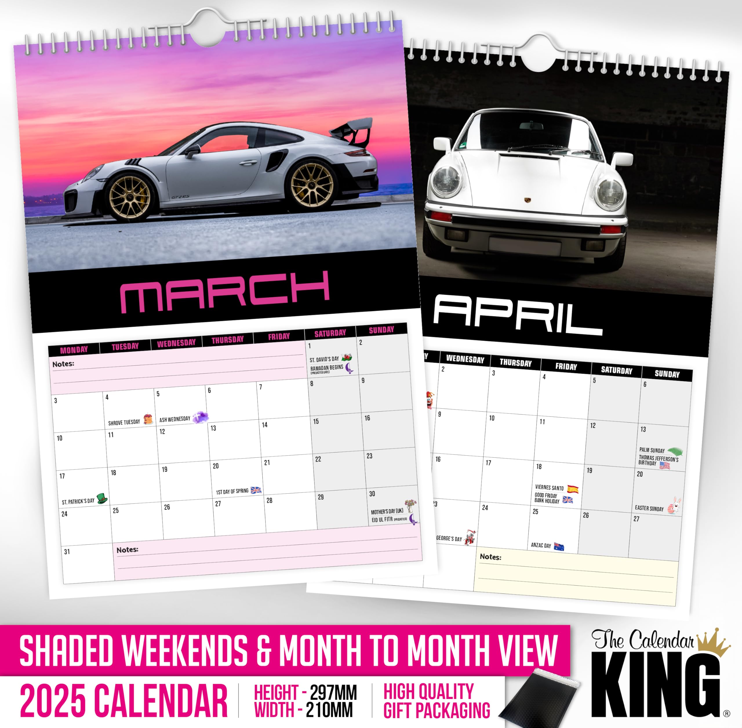 The Calendar King // Porkie 911-2026 Wall Calendar (Full Colour, A4 Size) - Image 3