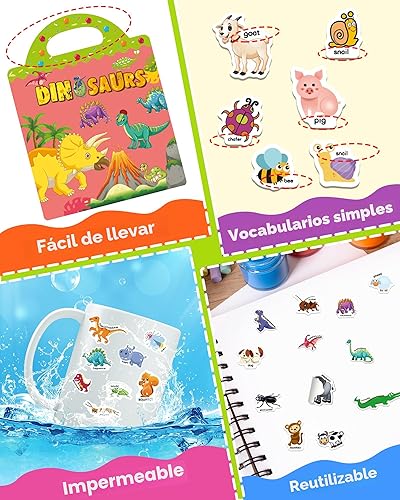 Miniatura 5 de Benresive - Libros de calcomanías reutilizables para niños de 2-4, libros para niños pequeños 1-3 y 2-4, de viaje, actividades, manualidades