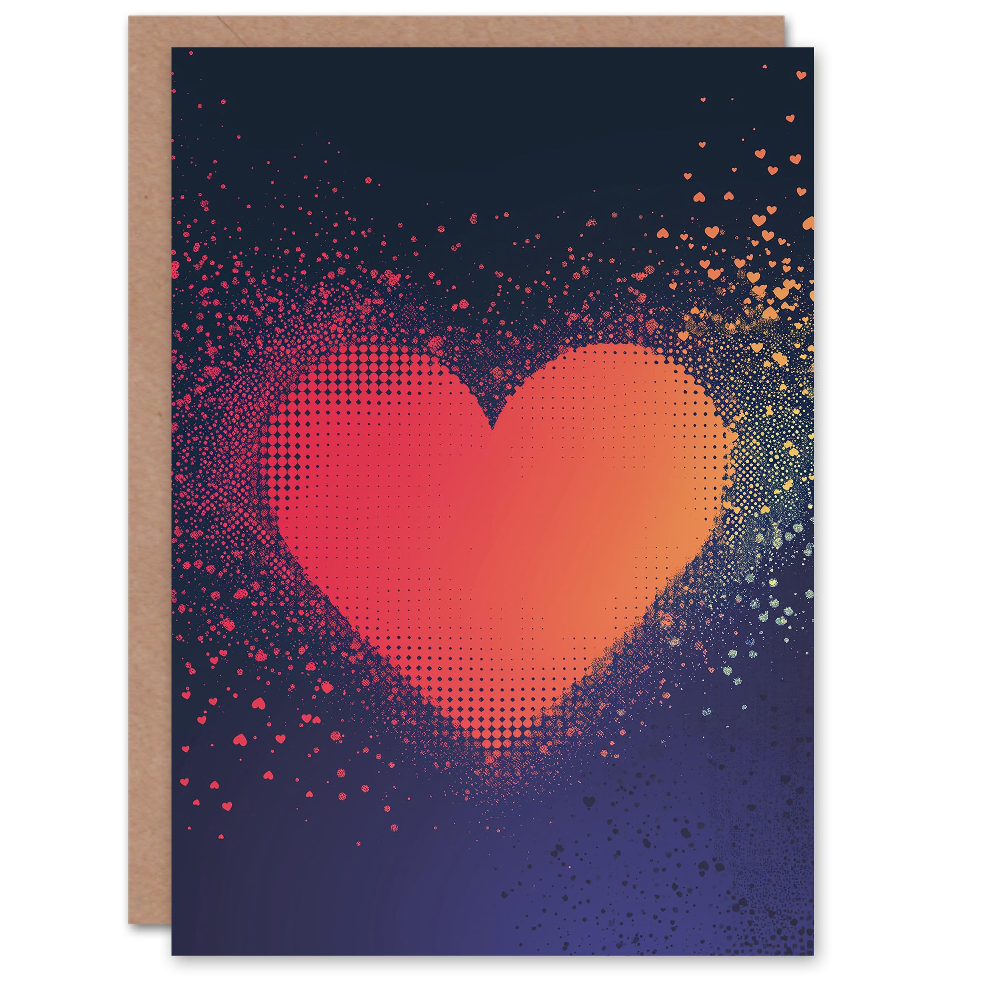 Artery8 - Greeting Card - Pixel Love Heart - Red