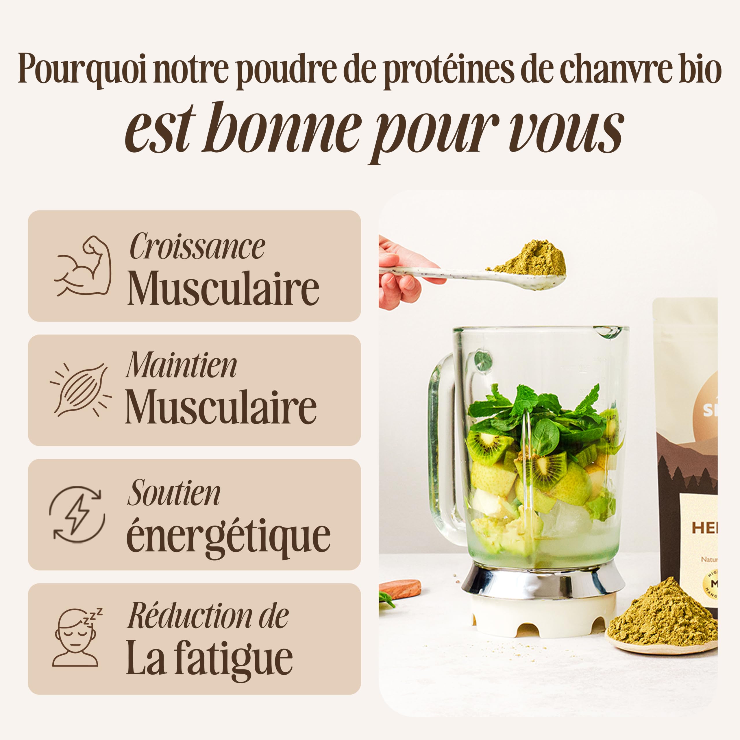 Sevenhills Wholefoods Poudre De Protéine De Chanvre Cru Bio 3kg