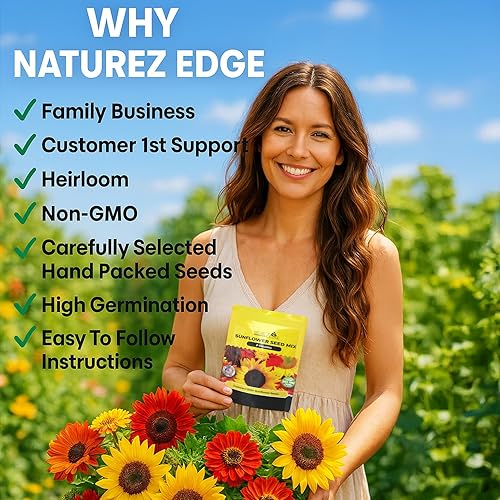 Miniatura 4 de NatureZ Edge Más de 5200 semillas de girasol para plantar paquete variado a granel, obtén más semillas de girasol para plantar, desde girasoles