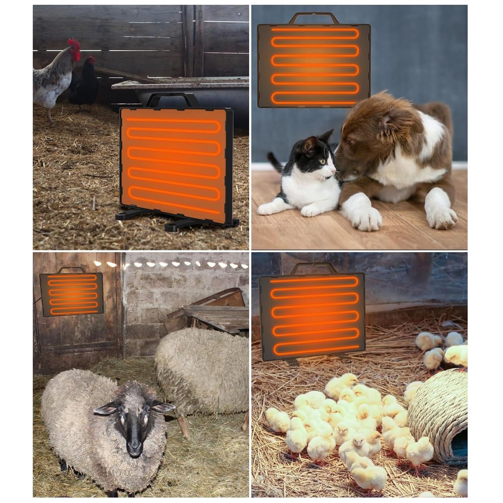 Calentador de Gallinero de 140W con Termostato, Placa Calefactora para Criadora de Pollitos y Perros con Temperatura Ajustable(50 a 80 ℃ ), Placa Calefactora para Pollitos, Aves de Corral y Mascotas