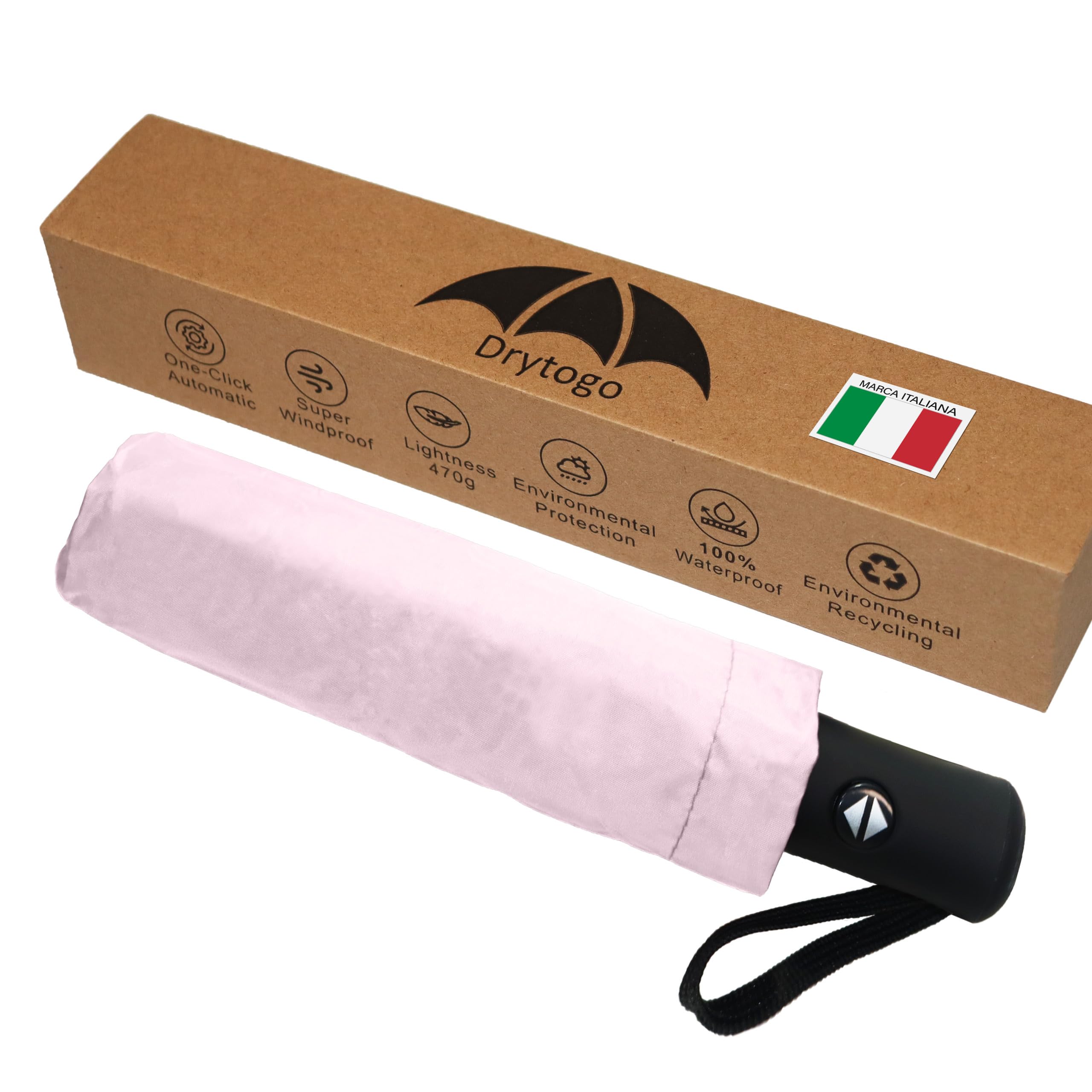 drytogo Ombrello pieghevole + apertura chiusura automatico - resistente al vento - leggero diversi colori manico antiscivolo per Uomo Donna e Ragazzi