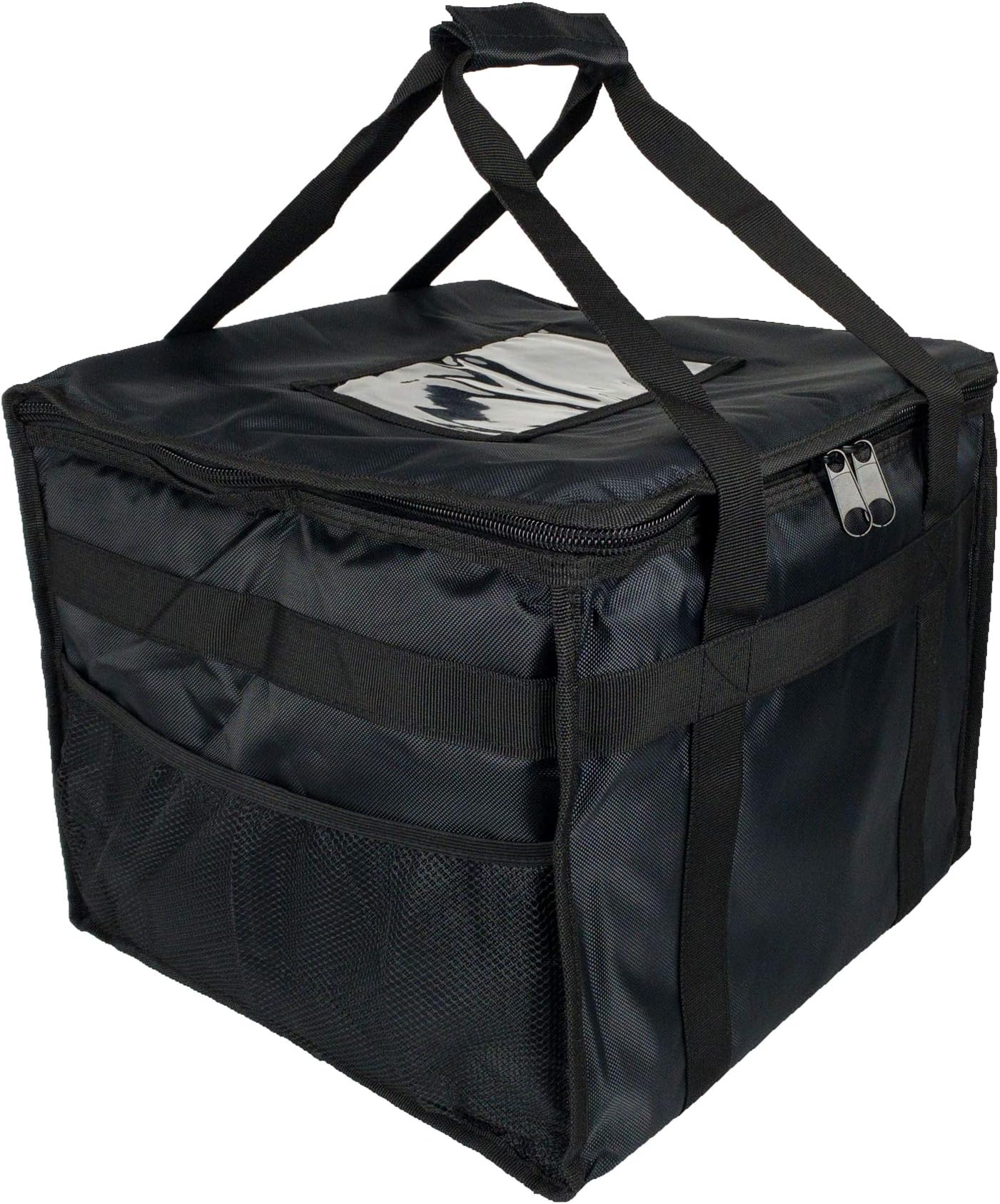 Hot Food Bag For Pizza, Takeaway, Restaurant, Picnic, Indian, Chinese, Kebabs, Catering, Delivery Bag, Thermal Insulated 38x38x32cm HFB45L - Black