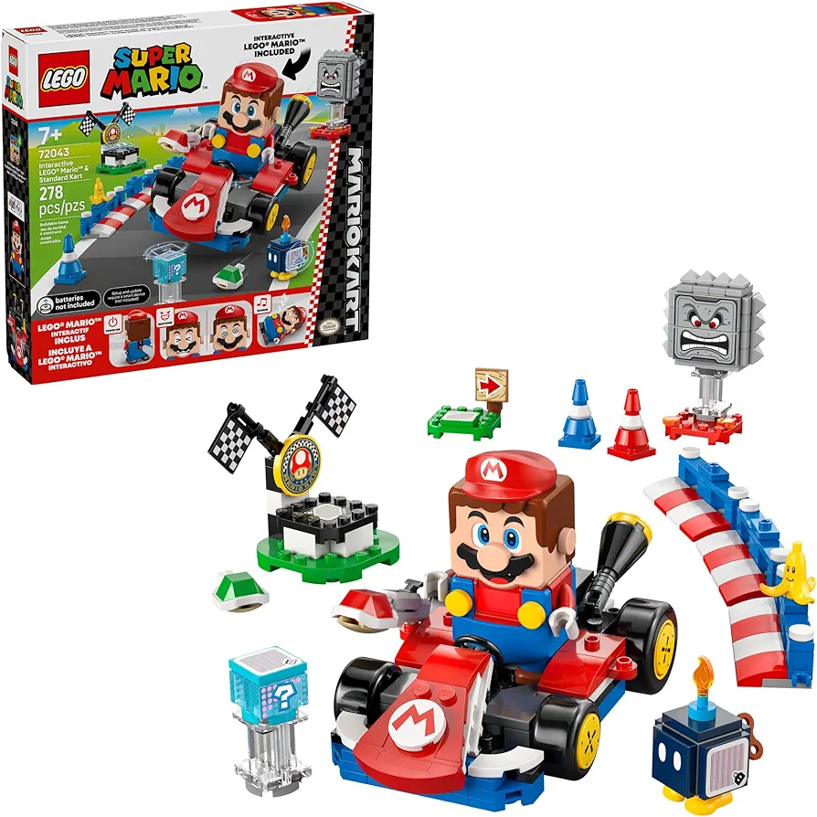 LEGO Super Mario: Mario Kart – Interactive Mario & Standard Kart Building Toy - Pretend Play Racing Playset for Boys & Girls, Ages 7+ - Gift for Christmas - 72043