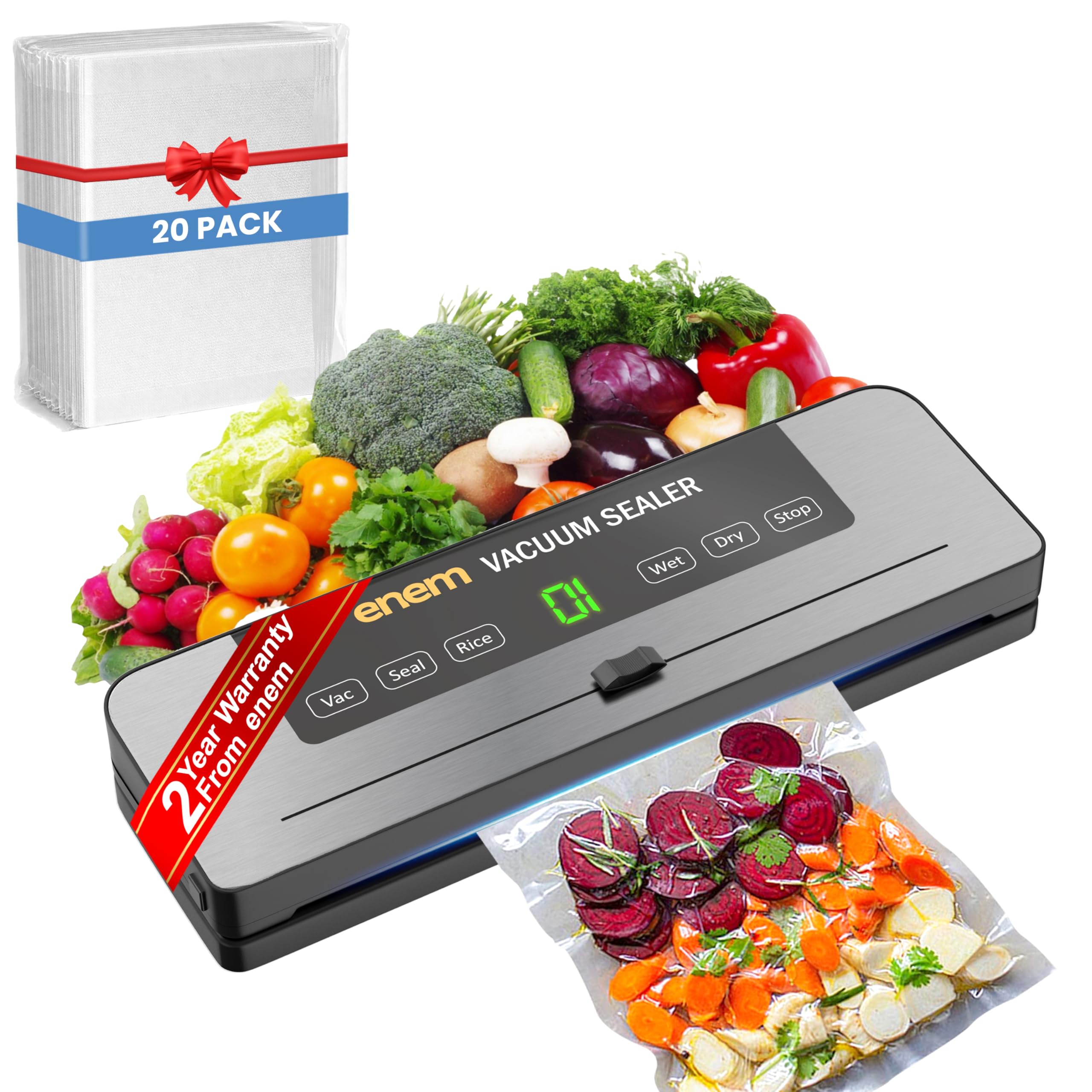 ENEM Vacuum Sealer - Keep Food Fresh! -7