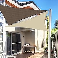 Vista 7 de E&K Toldo parasol triangular derecho Sunrise de 8 x 8 x 11 pies, bloquea los rayos UV, para pérgola, patio, jardín, al aire libre (beige)