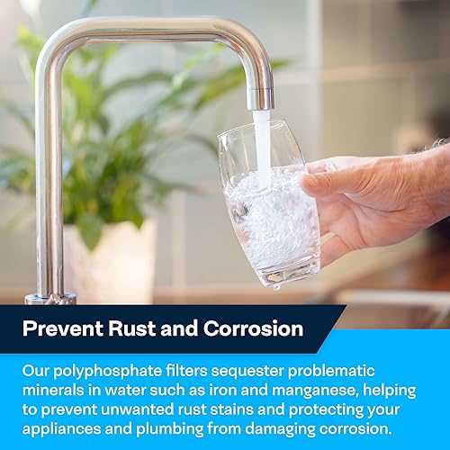 Miniatura 5 de SpiroPure Filtro de agua de polifosfato de 10 x 4.5 pulgadas, filtro antiincrustaciones de 10 pulgadas, filtro de agua dura, inhibidor de
