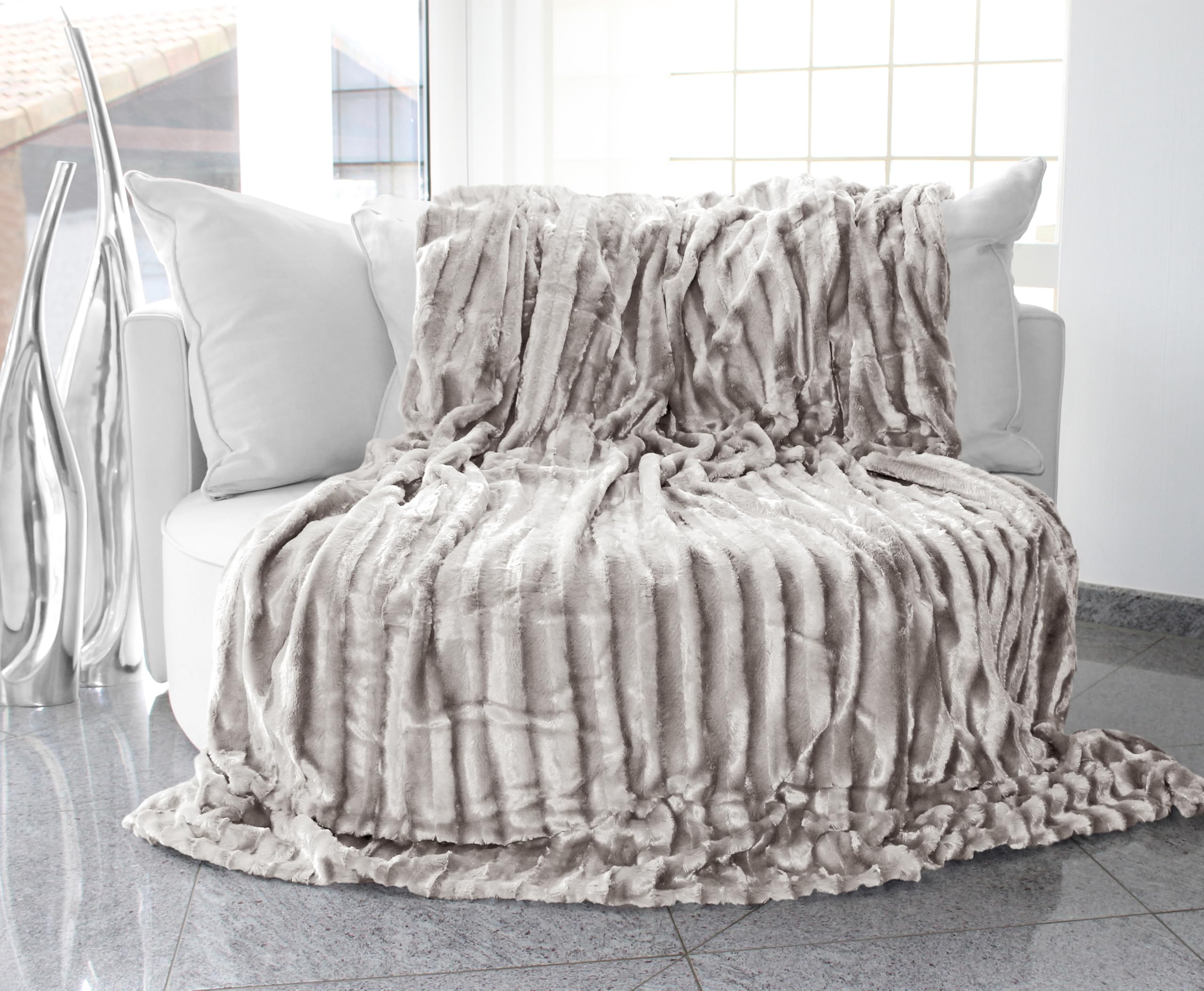 MIULEE Coperta Premium Plaid Sherpa 130x150 Cm Di Pile Spessa A Doppio - Foto 3