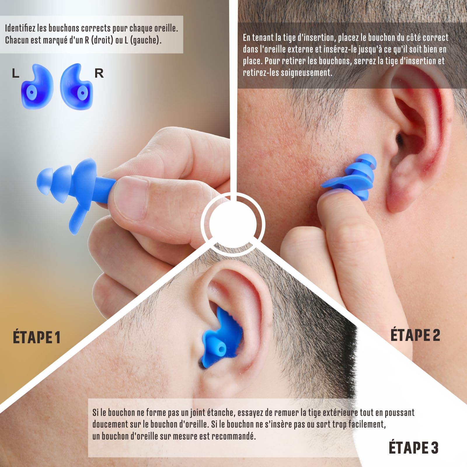 Protections Auditives,Bouchons D'oreille De Natation En Silicone