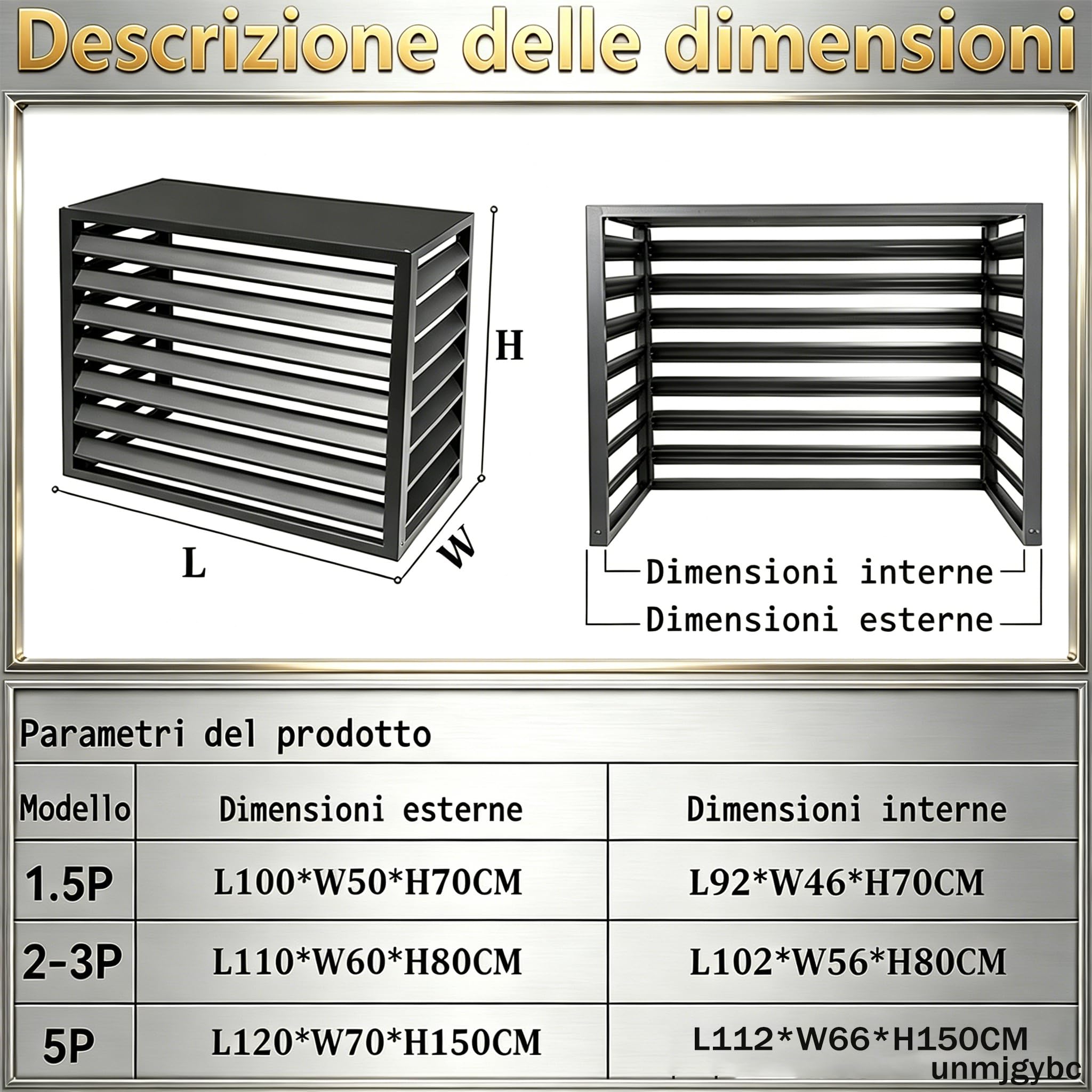 Copri condizionatore da esterno Bianco 100×50×70 (1.5P) - Copertura per condizionatore, bidoni spazzatura e pompe piscina - Resistente al sole e alla pioggia