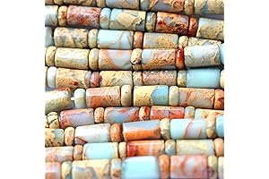 TACOOL Natural Color Serpentine Jasper Barrel Beads, 6*9mm