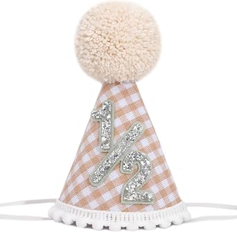 Girl/Boy 1/2 Birthday Hat - 6 Months Birthday Decorations,1/2 Way To One Decoration,1/2 Way To One Decoration