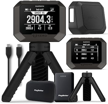 PlayBetter Garmin Xero C2 Chronograph Bundle - Compact & Reliable, 6 Hour Battery Life - Tracks Up to 10 Shots Per Second, from 100 to 5000 FPS 5000mAh Portable Charger & Hard Case