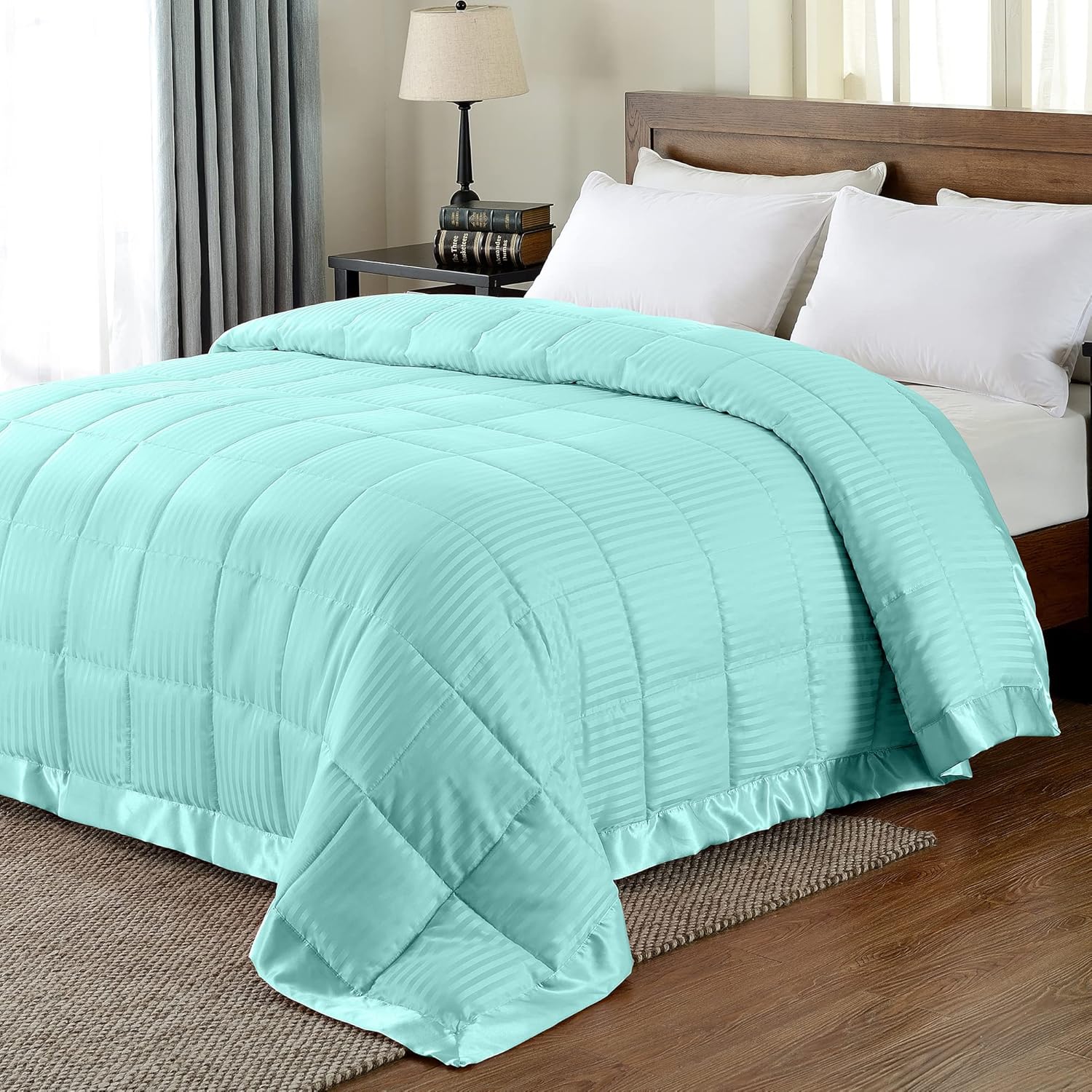 downluxe King Size Blanket with Satin Trim, Lightweight