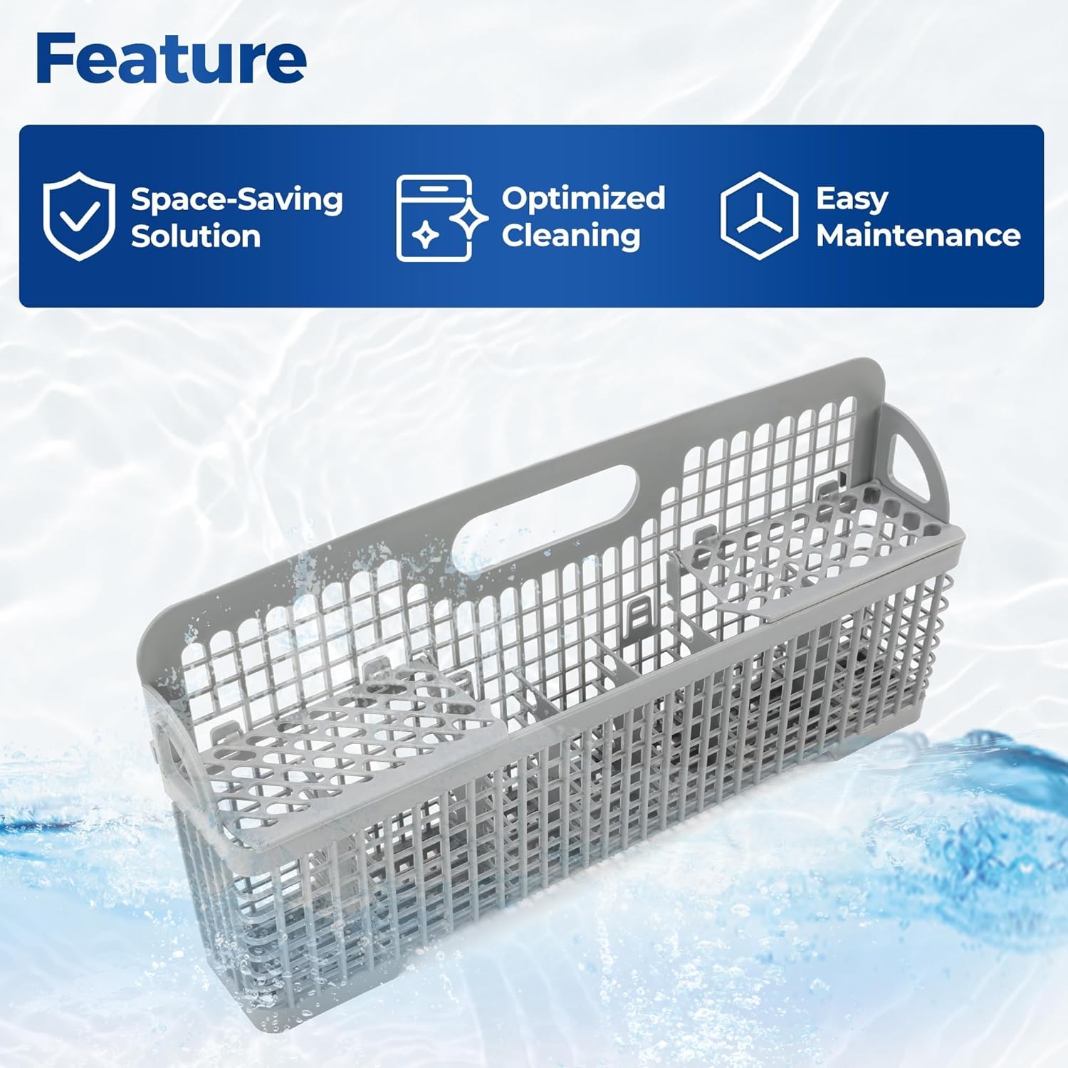 HECASA Universal 8531233 WP8562043 Dishwasher Silverware Basket Fit For Whirlpool Kenmore Dishwasher Replace for AP6012898 PS11746119 WP8531233VP B00LHR20E4 B00IMO5GNC Gray PP Plastic