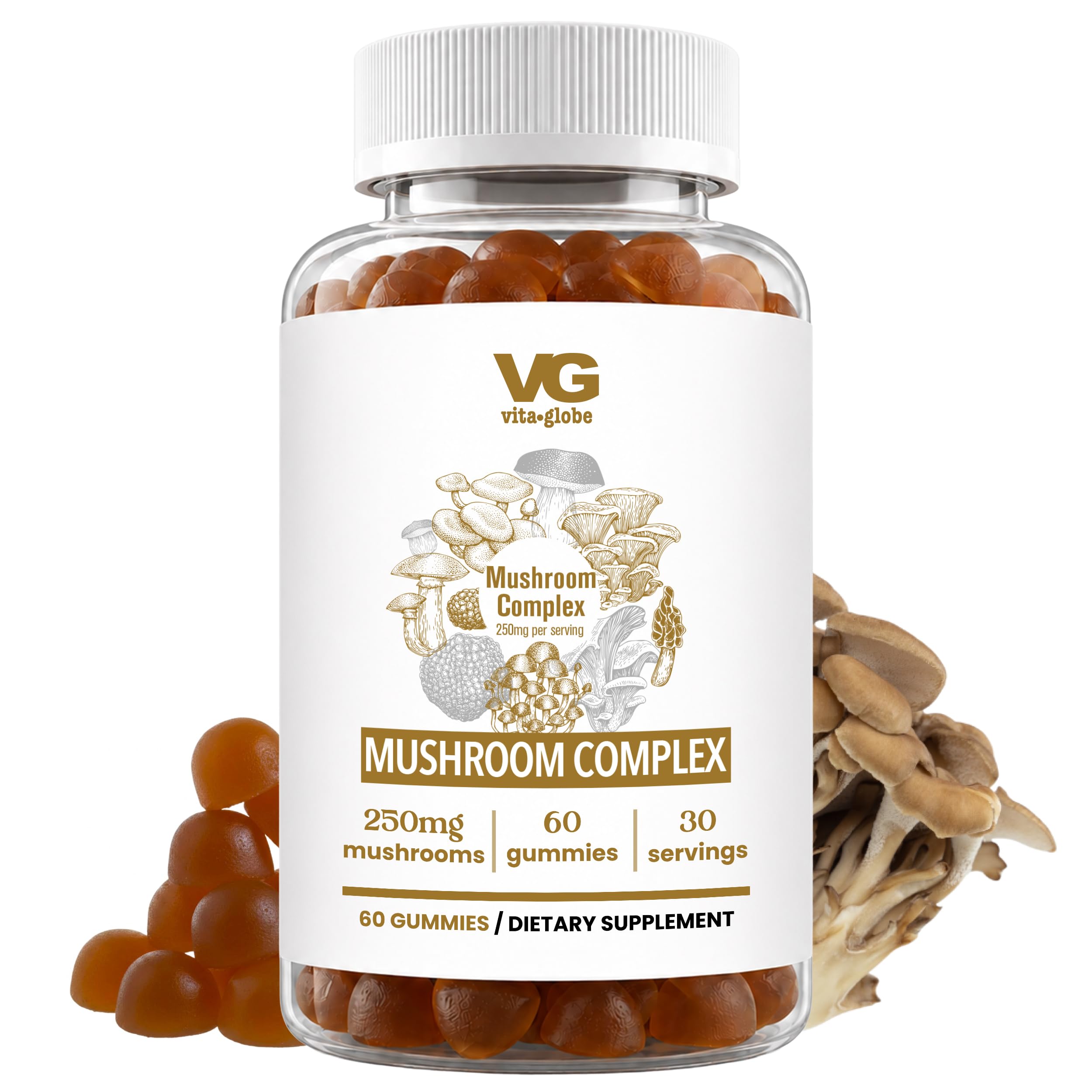 Amazon.com: VITA Globe Mushroom Complex Gummies with Reishi, Lions