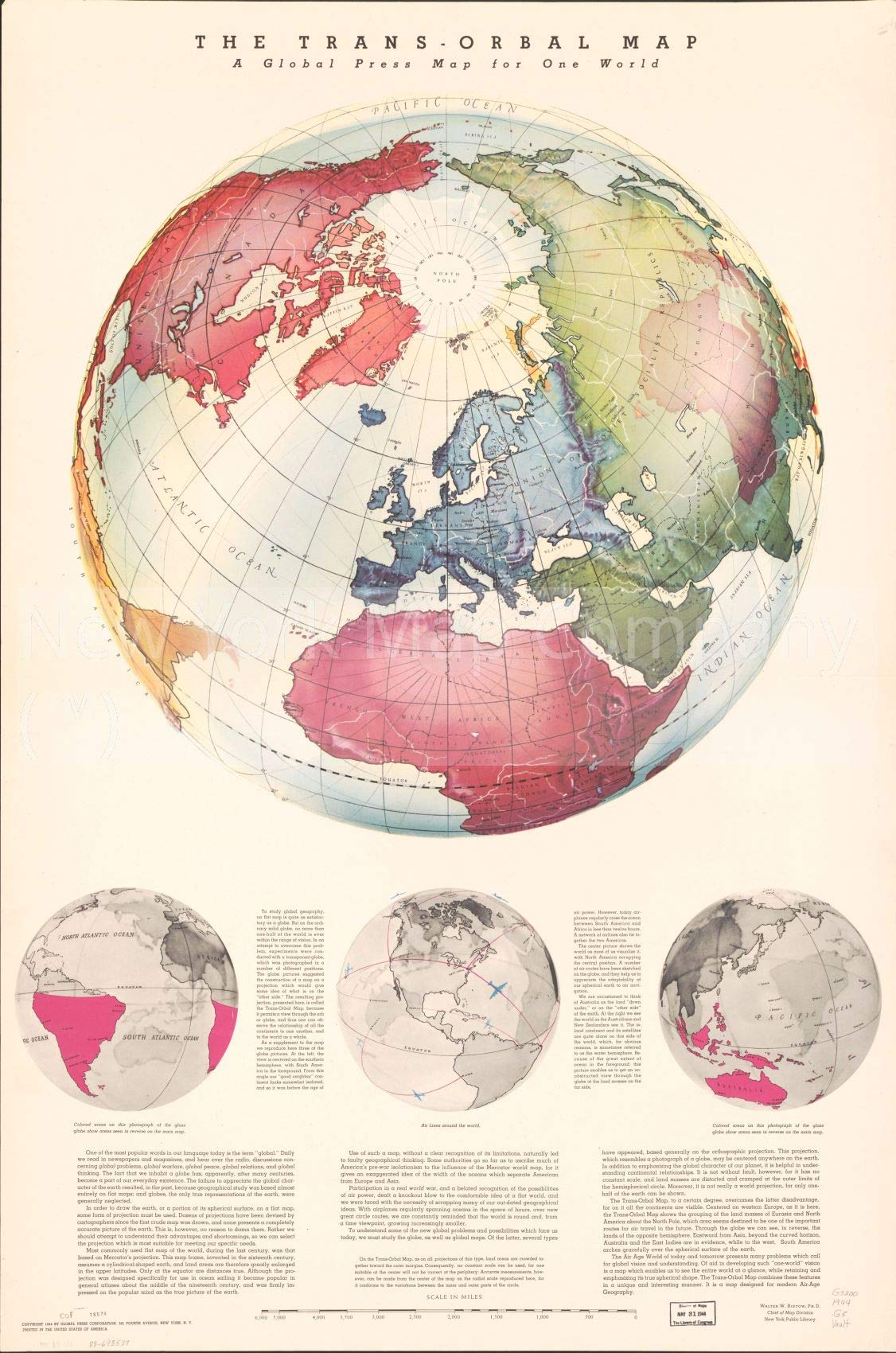Amazon.co.jp: 1944年の地図 | トランスオーバルマップ: 世界一の世界