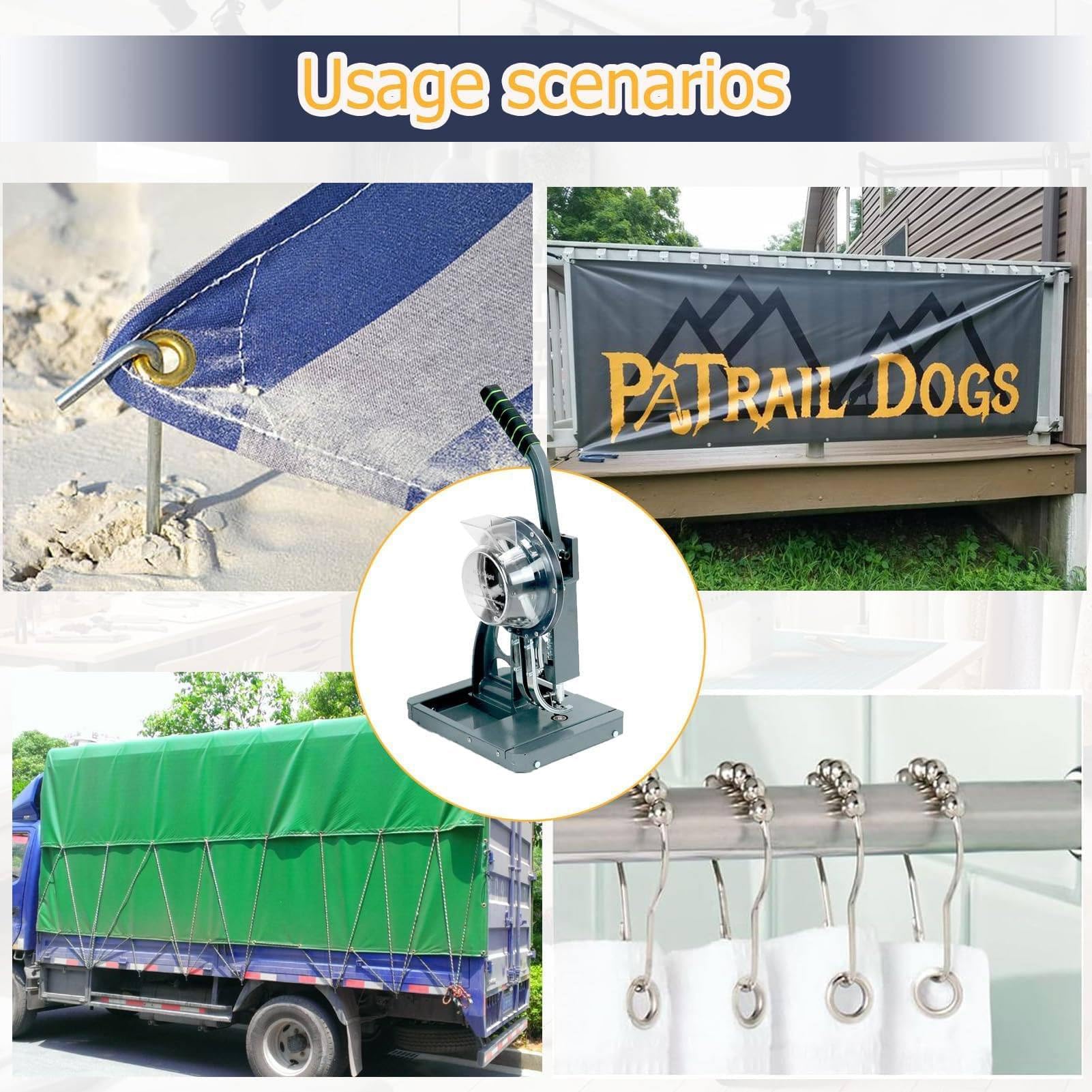 Máquina de ojales para ojales, prensa perforadora semiautomática para pancartas, banderas, PVC, tiendas de campaña, carteles, ajuste preciso, alimentación automática de ojales, 6 mm