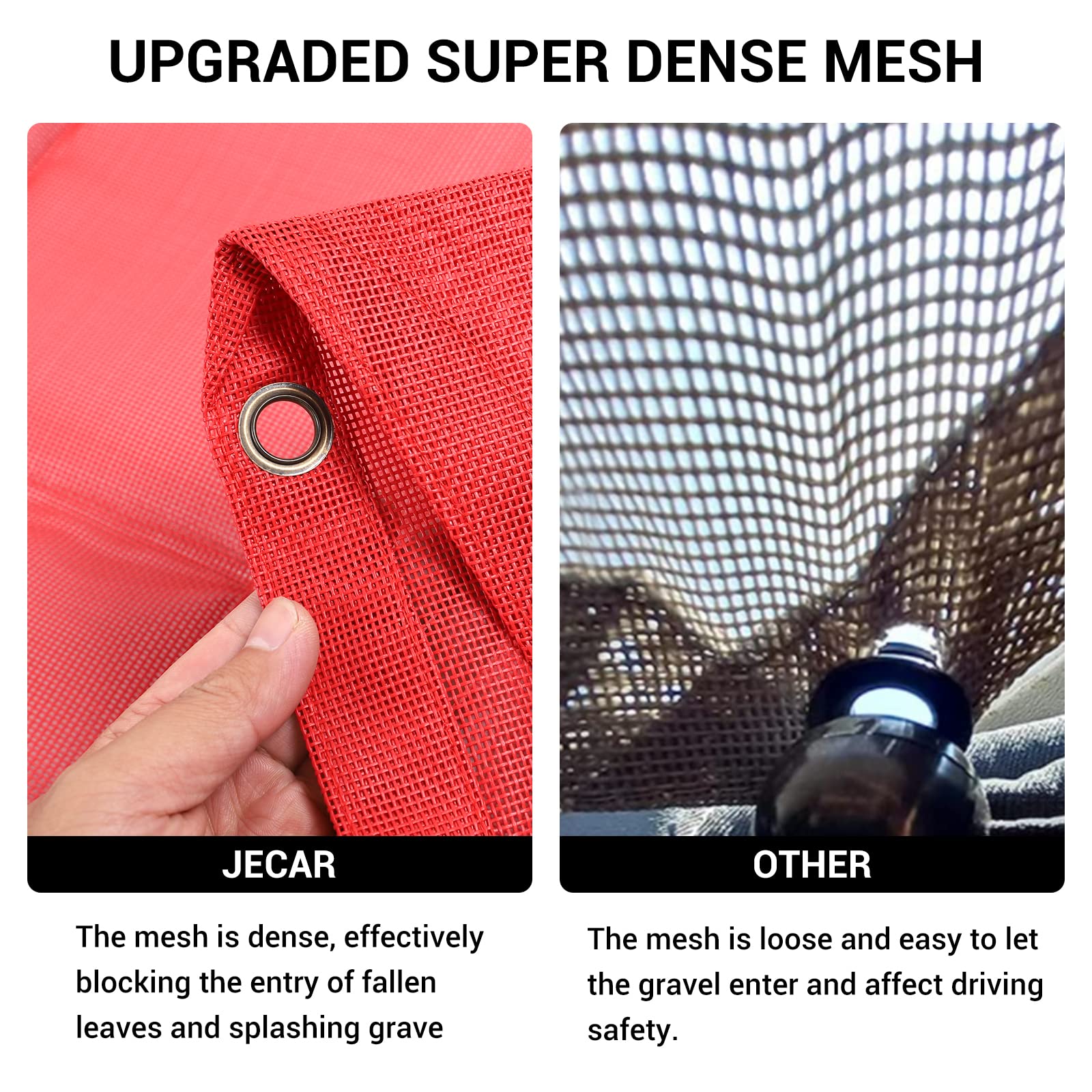 JeCar JLU Parasol de Malla Que Proporciona protección Solar UV, Accesorios Exteriores para Jeep Wrangler 2018-2021 JL Unlimited 4 Puertas Delantera y Trasera, Rojo