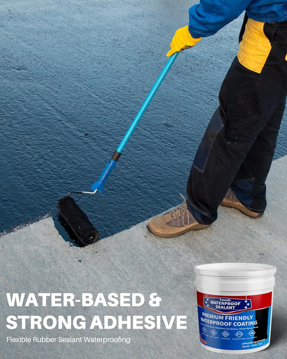 Waterproof Sealant (175oz Clear & 1 Gallon Black) - Fix Leak Repair Roofs, Walls, Woods, Gutters, Indoor and Outdoor Waterproof Coating