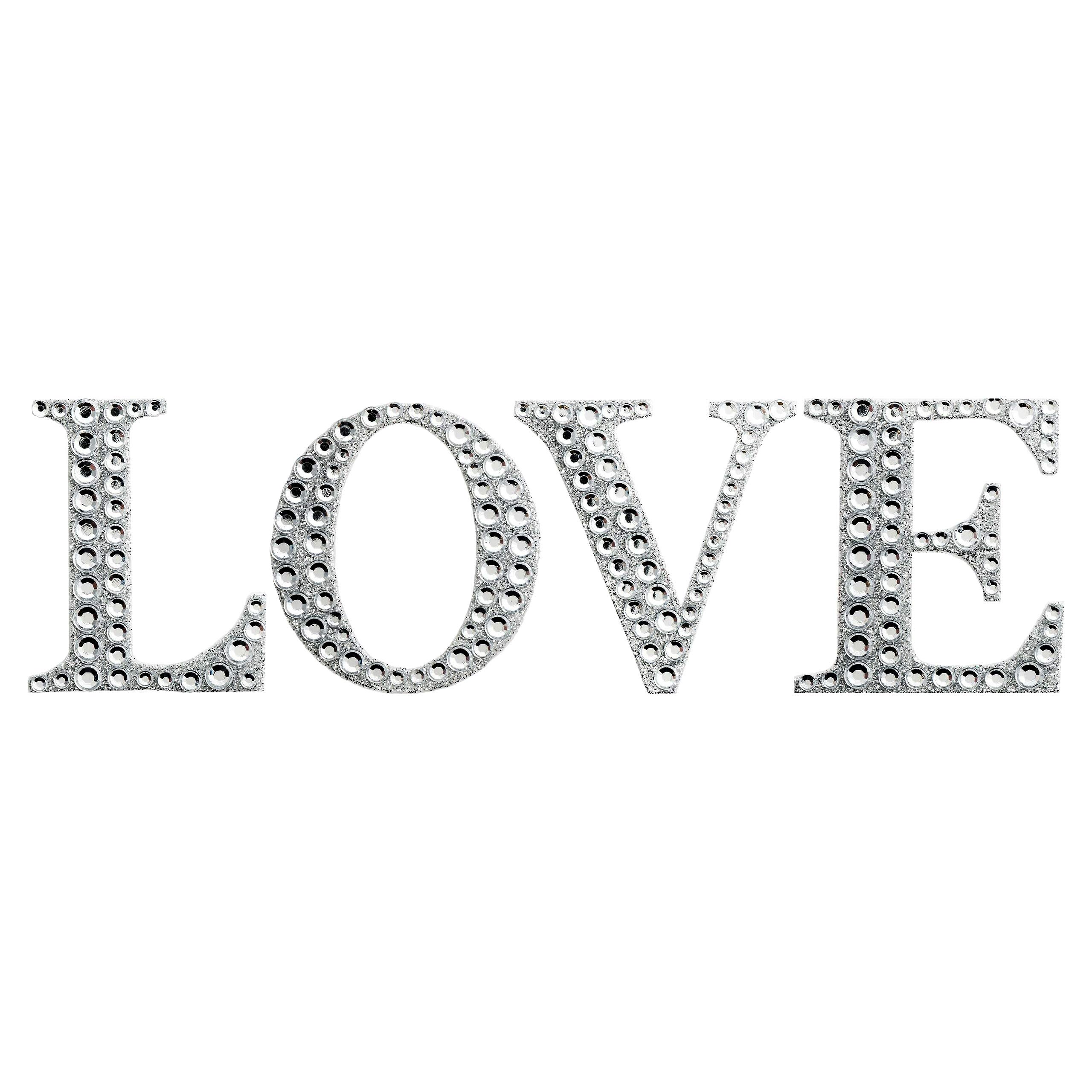 Pebble Eleven Love Diamante Sign Scrapbook Letters Stick On Bedroom Door Bling Wall Art Plaque