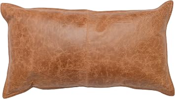 Kosas Home Cheyenne 100٪ جلد 14 &times; 26 بوصة وسادة رمي ، بني كستنائي