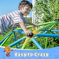 Vista 7 de Zupapa Domo de Escalada de 10 Pies, Gimnasio de Jungla al Aire Libre para Niños con Agarre de Escalada - Escalador de Cúpula Geométrica que Soporta