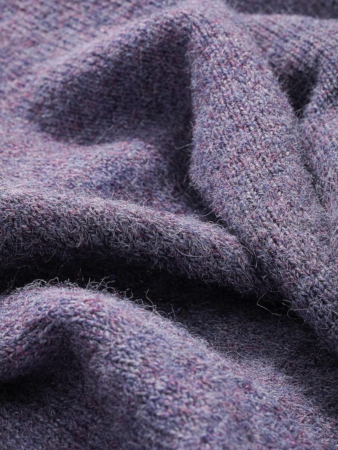 Women's Sweater Solid -Neck Drop Shoulder Sweater Sweater for Women (Color : Purple, Size : Medium)