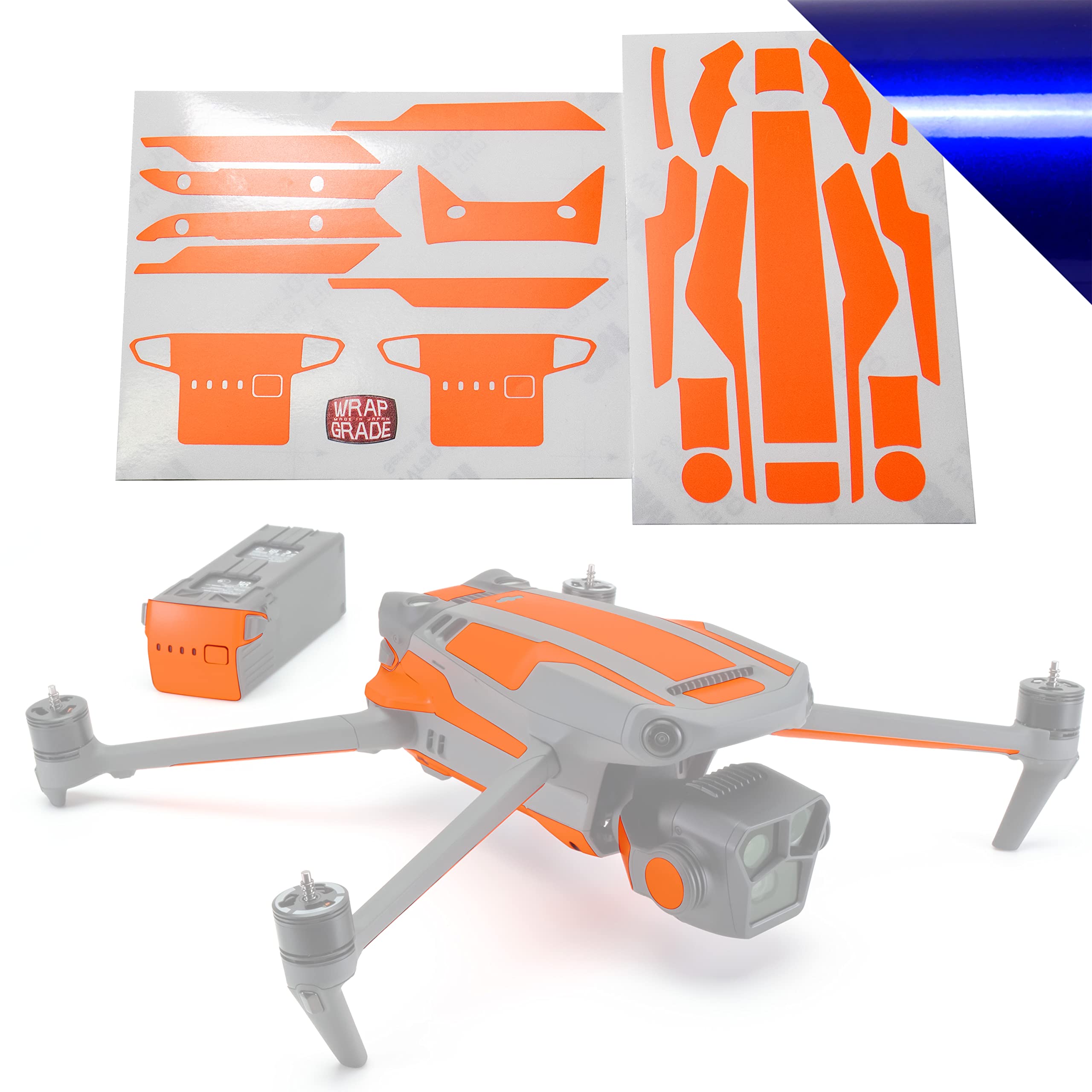 WRAPGRADE Skin Stickers for Mavic 3 Pro/Mavic 3 Classic | Accent Color (STRATOSPHERE BLUE/Pro)