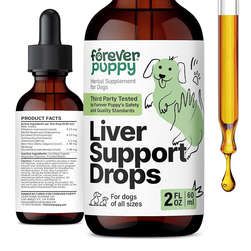 Suplemento Fitoterápico em Gotas para Cães com Cardo-Mariano e Reishi Forever Puppy, 60 mL