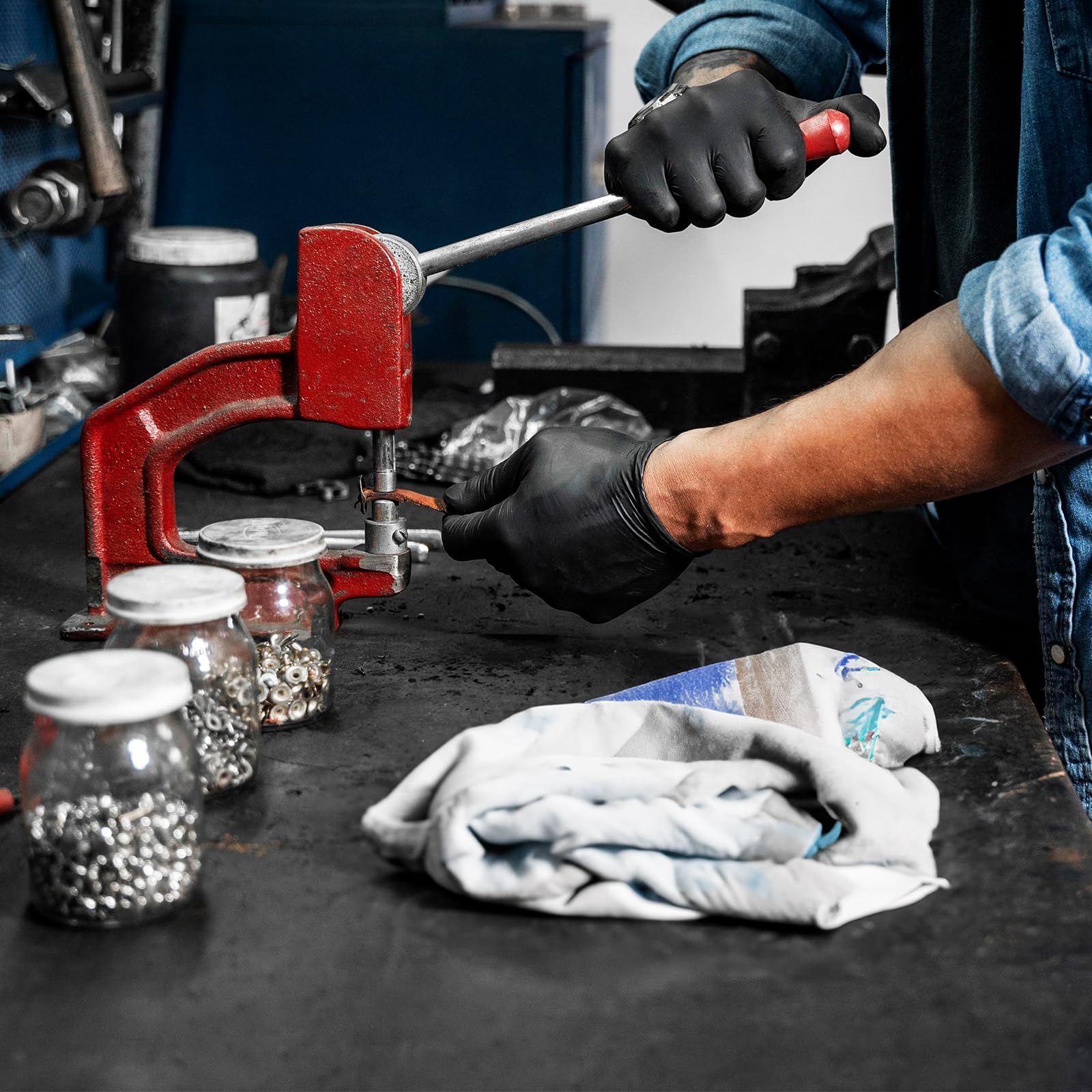 Tomorotec Paños de limpieza industriales multiusos reciclados (50 libras), colores surtidos, ecológicos para la eliminación de grasa, aceite y más