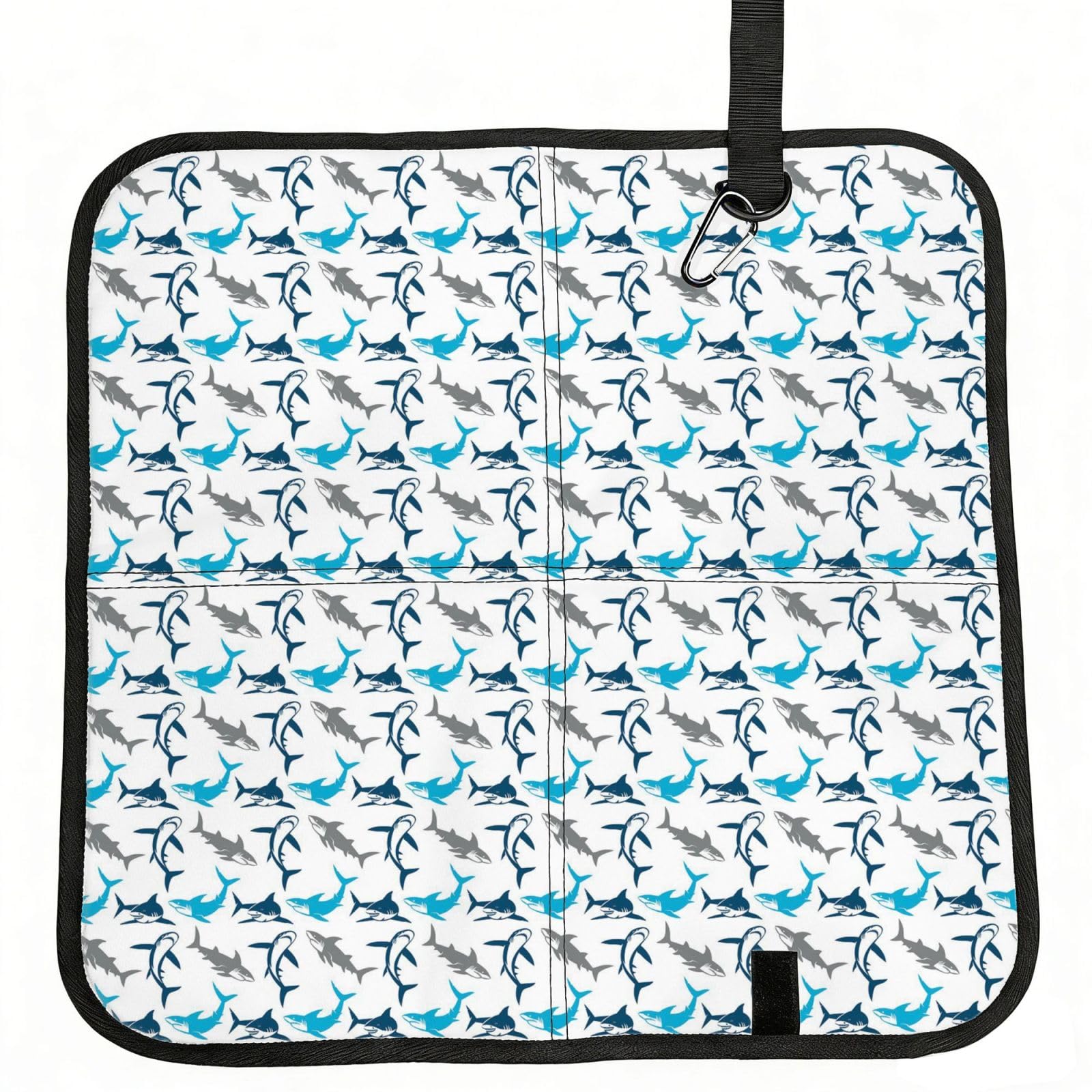 ERCgad Sharks Print Foldable Seat Cushion Portable Chair Pad Lightweight Travel Outdoor Office Home