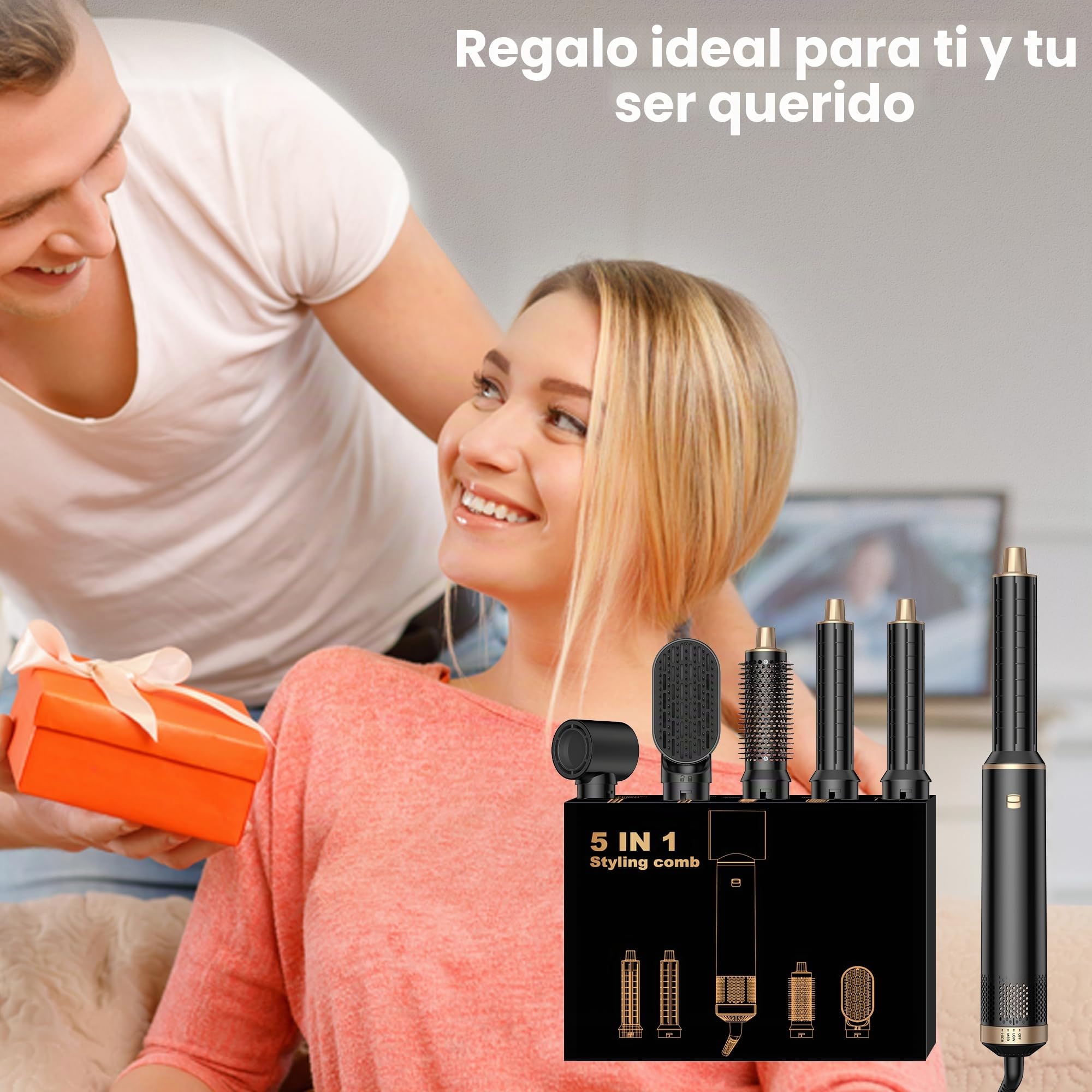 hair dryer brush Secador 5 en 1 Secador Moldeador de Pelo 5 Cabezales Intercambiables 3 Temperaturas moldeador pelo Cepillo Secador Pelo uego de Brochas para Secar el Cabello