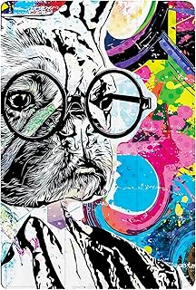 Berkin Arts Samsung Galaxy Tab S6 Case 10.5 Inch Model SM-T860/T865/T867 Tri-Fold Stand Cover with Modern Abstract Design, Smart Auto Wake/Sleep PU Leather Case, English Bulldog Portrait