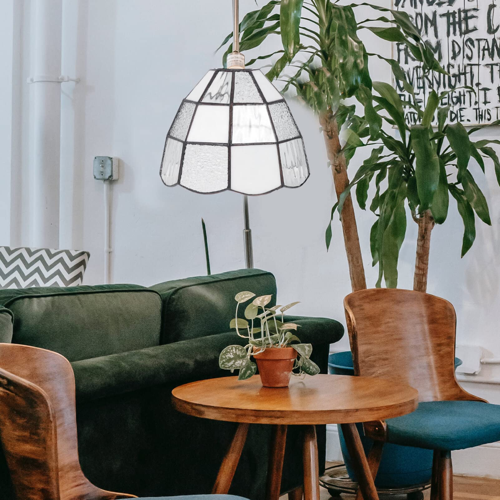 Pantalla de repuesto para lámpara industrial, estilo bohemio, pantalla de vidrio vintage para dormitorio, sala de estar, casa de campo, oficina 8