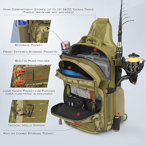 Miniatura 5 de KastKing BlowBak - Bolsa táctica para aparejos de pesca, mochila de pesca ligera, almacenamiento para equipo y equipo, regalo para hombres