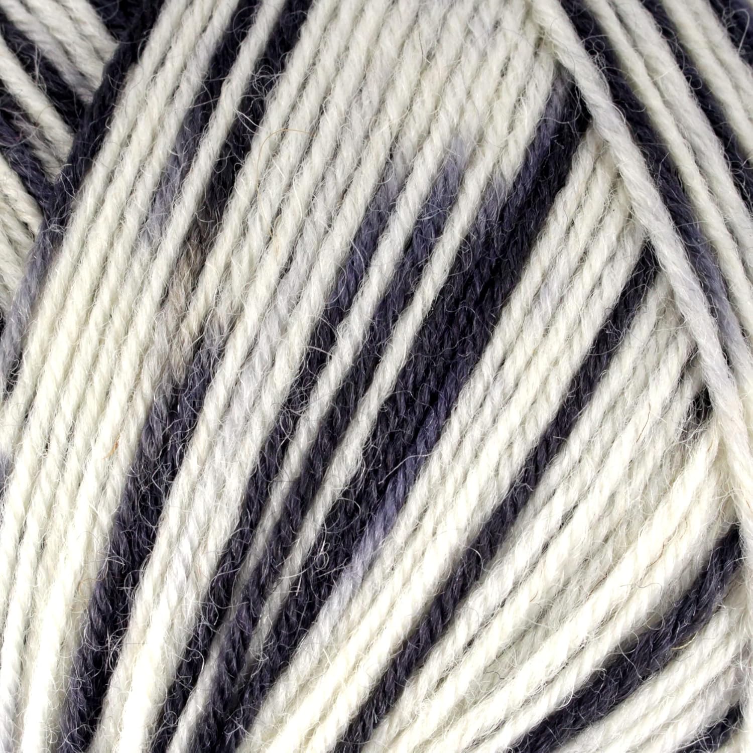 JubileeYarn Superwash Sock Yarn - Wool Fingering Baby Weight - Eggshells and Charcoal - 2x100g Skeins
