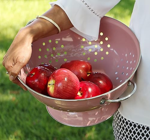 Miniatura 5 de Reston Lloyd Calypso Basics Powder Coated Enameled Colander with Solid Base, Strainer Basket with Handles, for Pasta, Berries, Vegetables, Fruit,