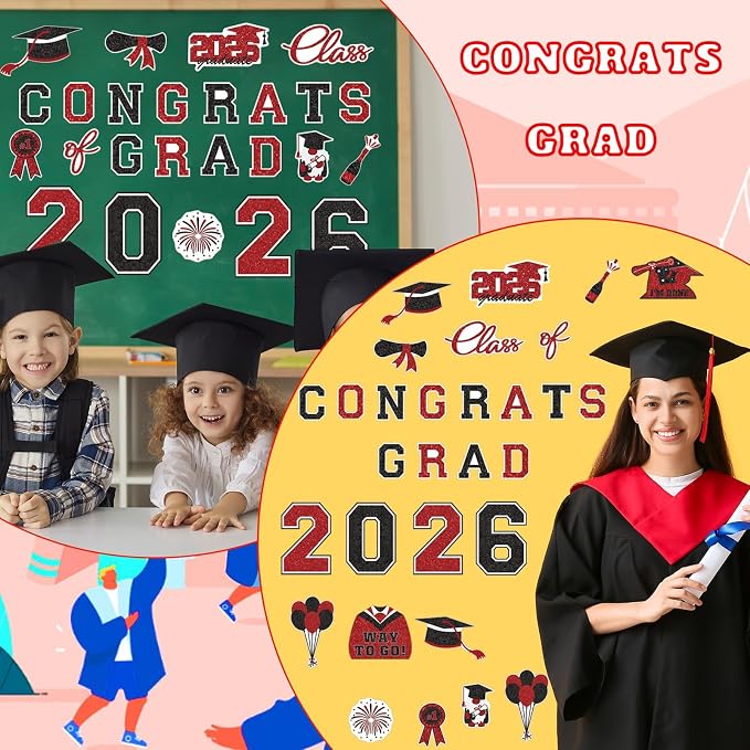 30 Imanes para Coche Graduación 2026 Rojos Decorativos miniatura 6