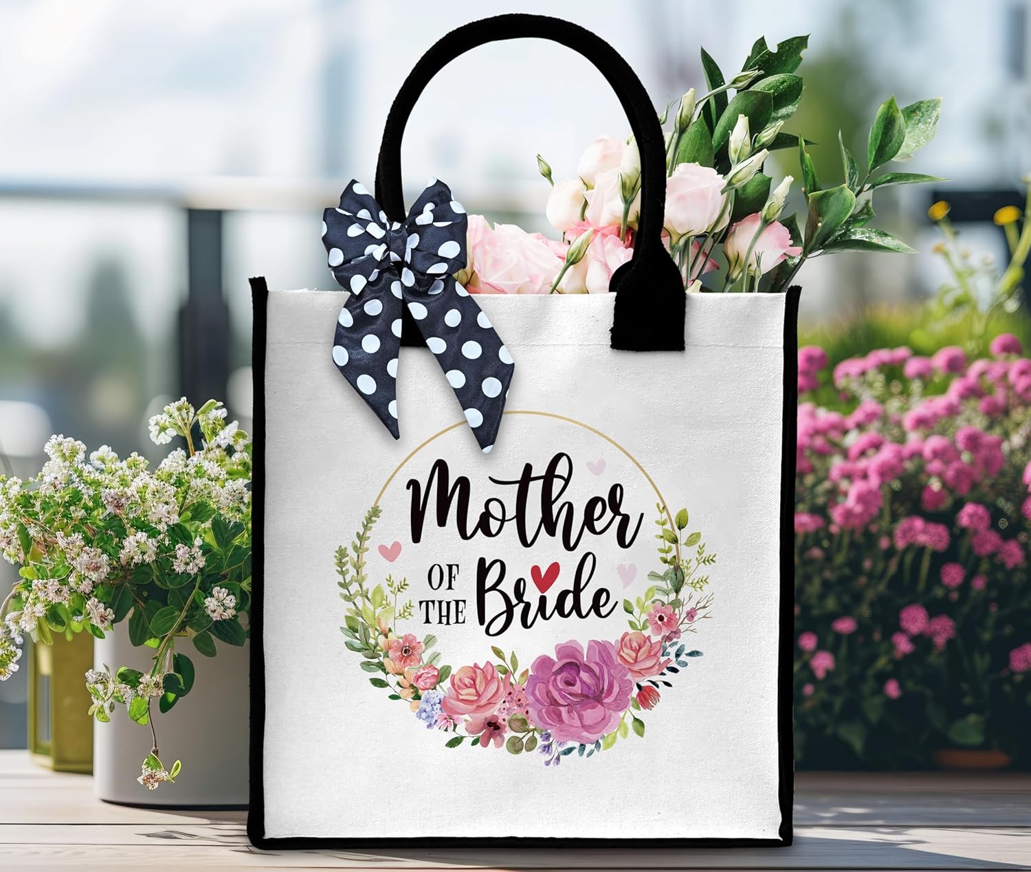 Mother Of The Bride Tote Bag For Women, Canvas Tote Bag For Wedding Bachelorette Party, Beach Bag Gifts For Bridal Shower Wedding Friends -43 - Image 4