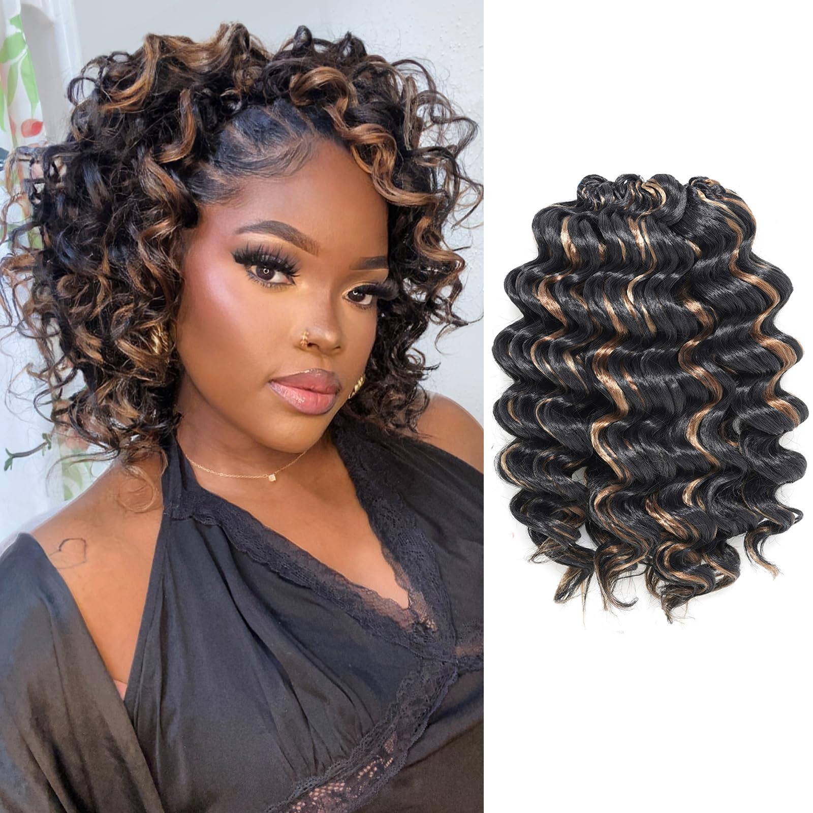 Amazon.com : Toyotress Ocean Wave Crochet Hair - 12 Inch 8 Packs