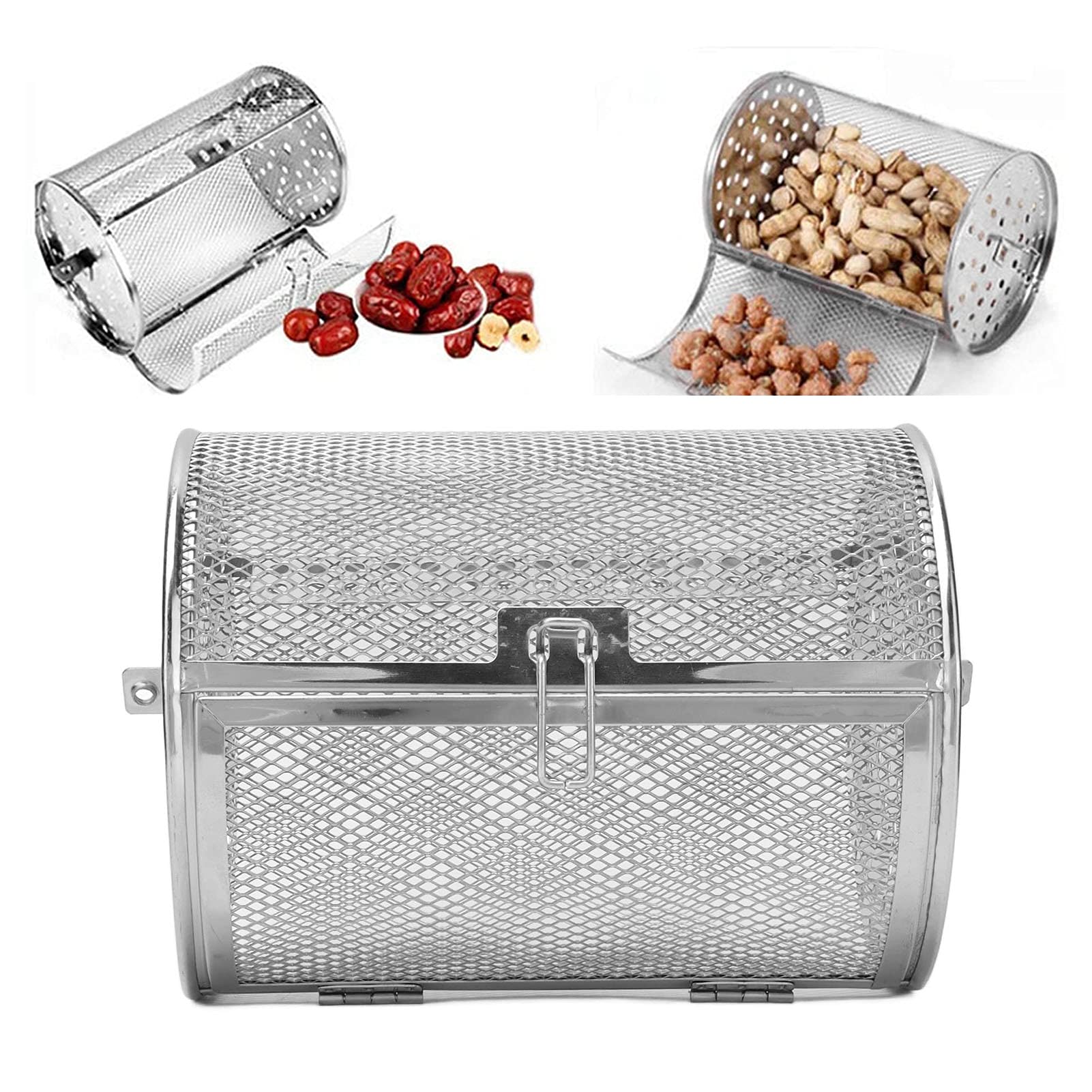 Stainless Steel Oven Cage, Barbecue Cage, 360 Degree Rotatable Oven Rack Roast Basket for Baking Nuts, Coffee Beans, Peanut, or BBQ Roaster Tool for Outdoor Picnics