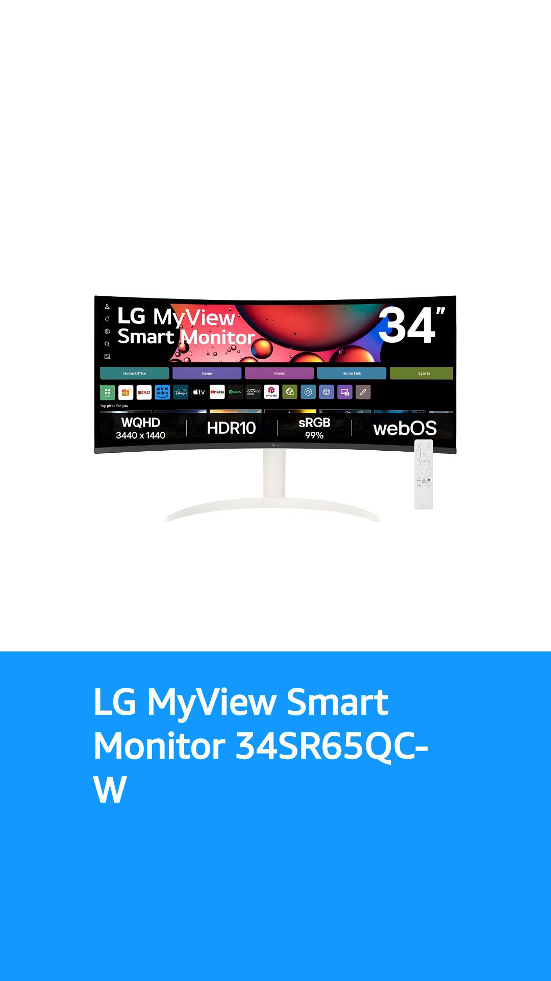 LG MyView Smart Monitor 34SR65QC-W (34-Inch 21:9 Curved UltraWide