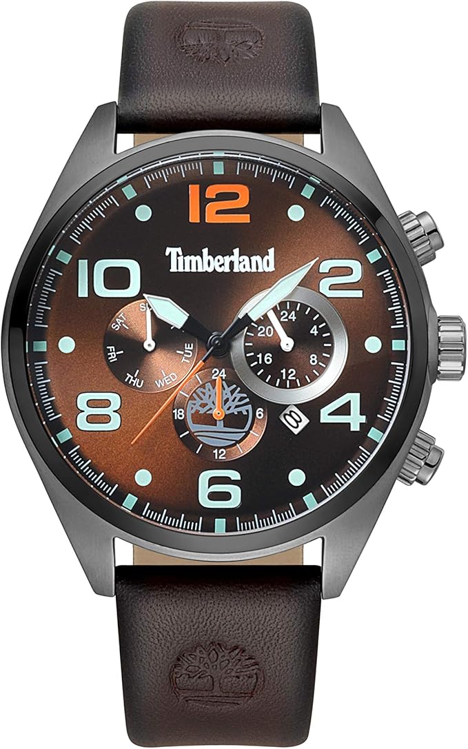 Timberland Hommes MultiCadrans Quartz Montre avec Bracelet en Cuir TBL