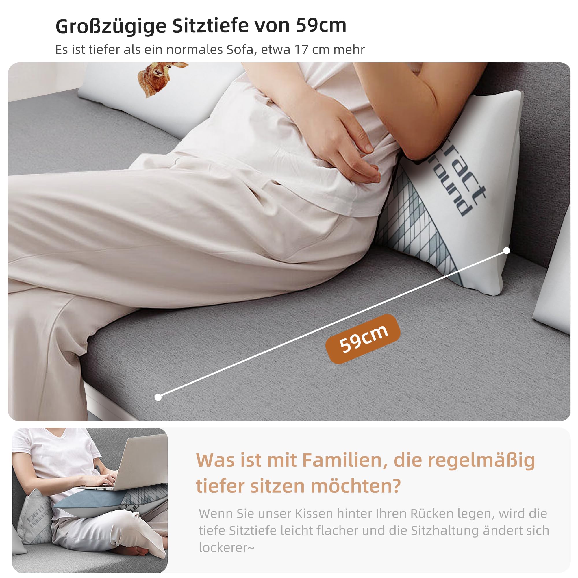 Ausziehbares Schlafsofa mit Schlaffunktion für kleine Räume | Schlafcouch,Sofa Bed,mit Stauraum,Abnehmbares,Für Wohnzimmer,Dunkelgrau und Weiß,150cm