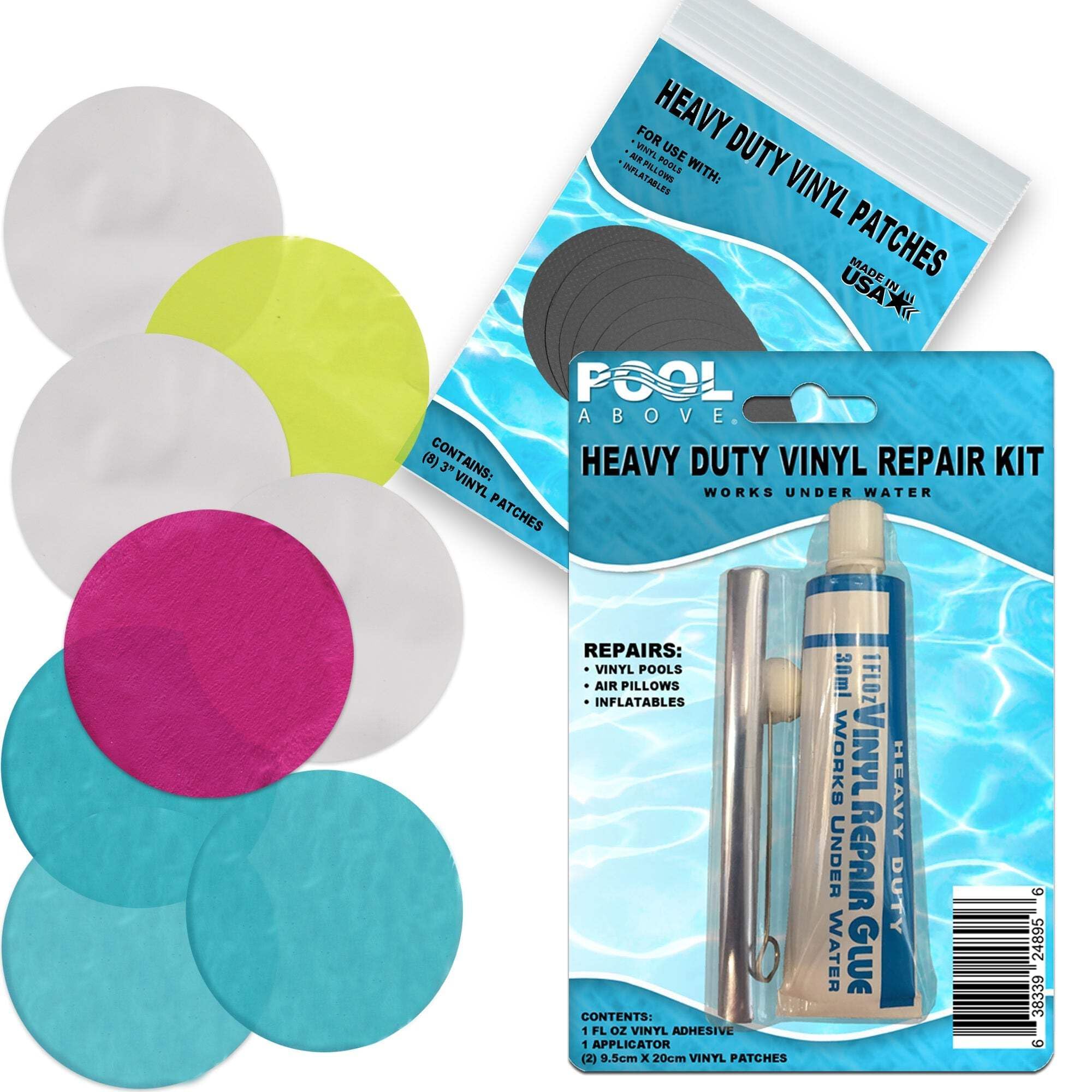 Pool Above Repair Kit for Jump-O-Lene Bouncer | Custom Patches from Genuine Bouncer Material for Exact Match